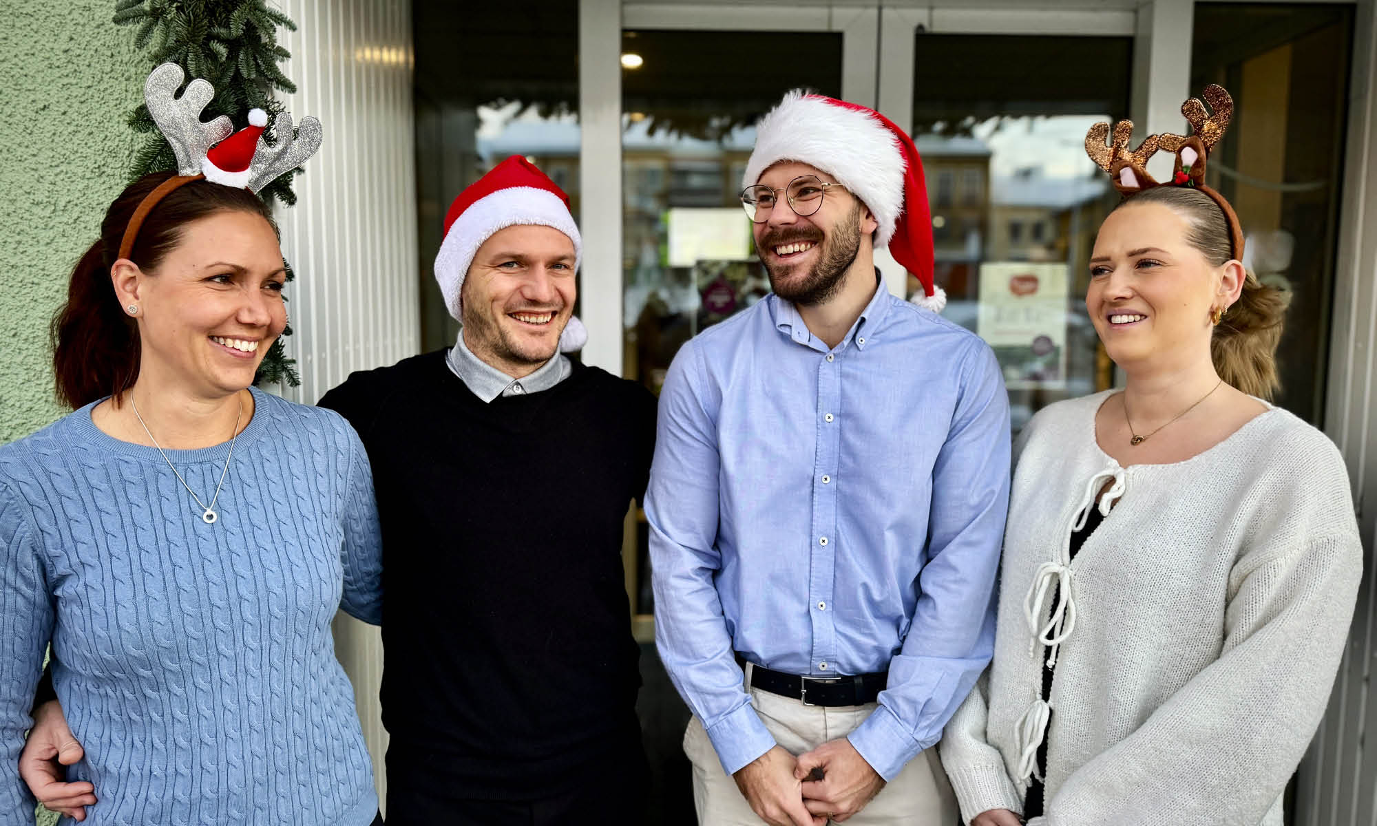 Colleagues in Hedemora in Christmas outfits